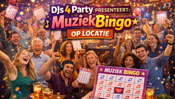 Tijdens een bedrijfsfeest muziekbingo spelen